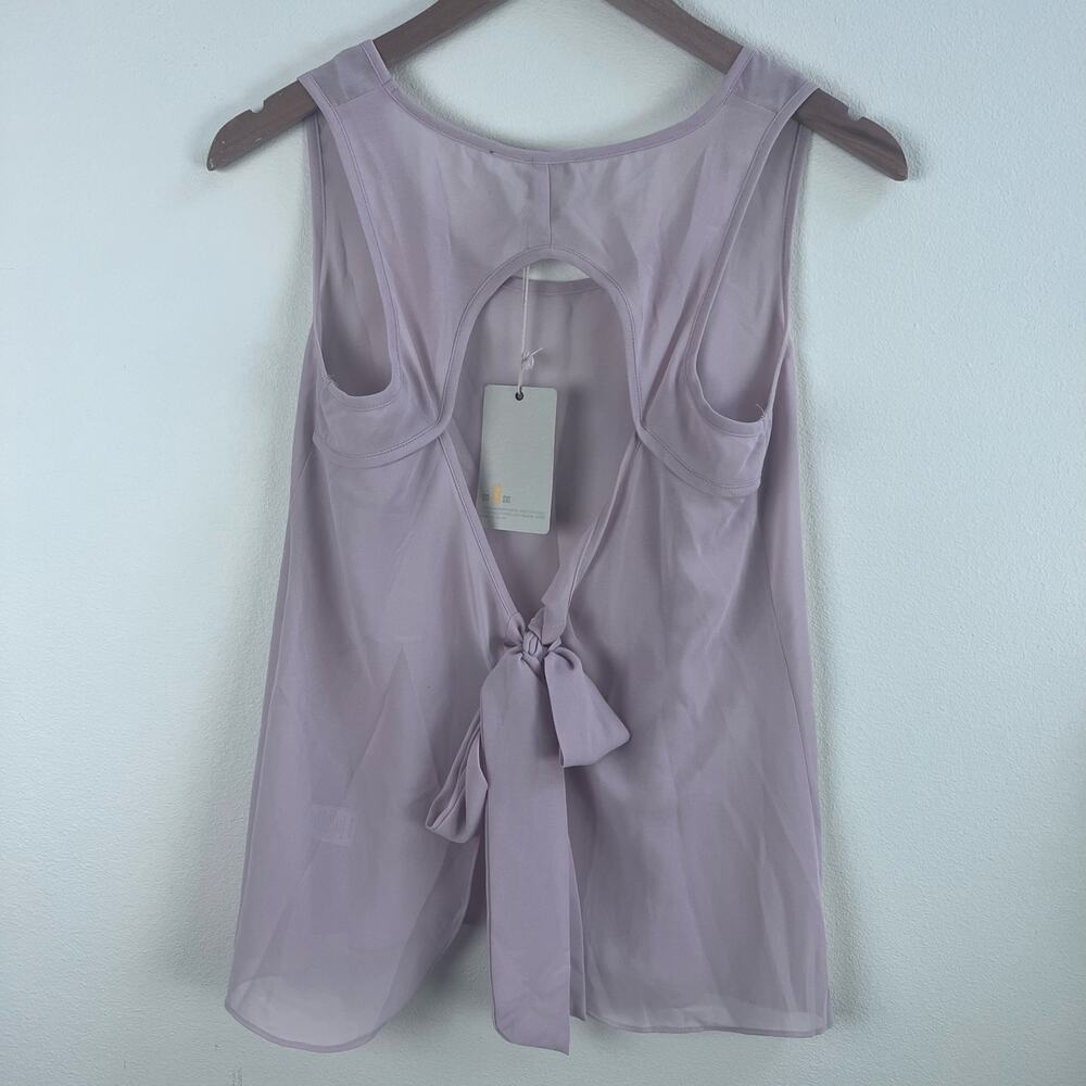 SIS SIS Blush Pink Sleeveless Tank Top Open‎ Back Shirt Women's Size M NWT